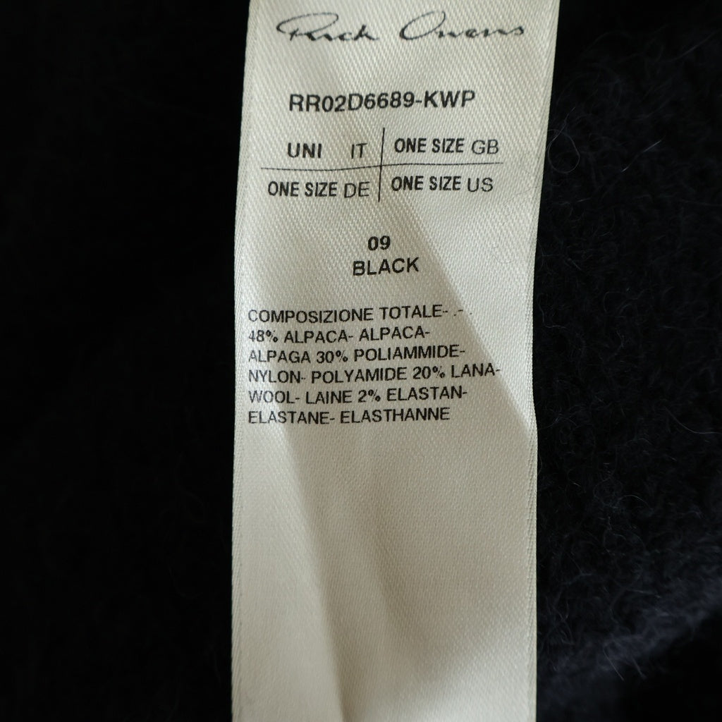 Rick Owens(リックオウエンス) 24AW GIMP OVERSIZE HOODIE ギンプ オーバーサイズ フーディー アルパカニット フルジップ ジャケット パーカー ブラック RR02D6689-KWP
