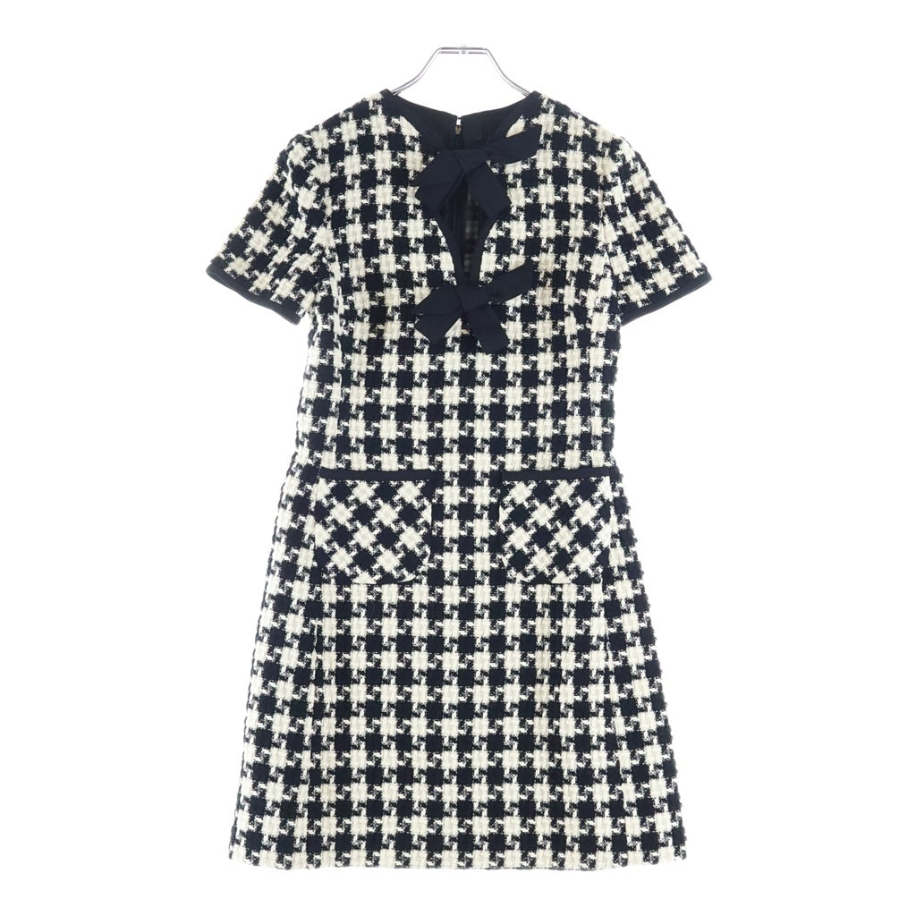 VALENTINO(ヴァレンティノ) 25SS Tweed Damier Light Dress ツイード ダミエ ライト ドレス ワンピース ブラック/ホワイト 6B3VAEV290K レディース