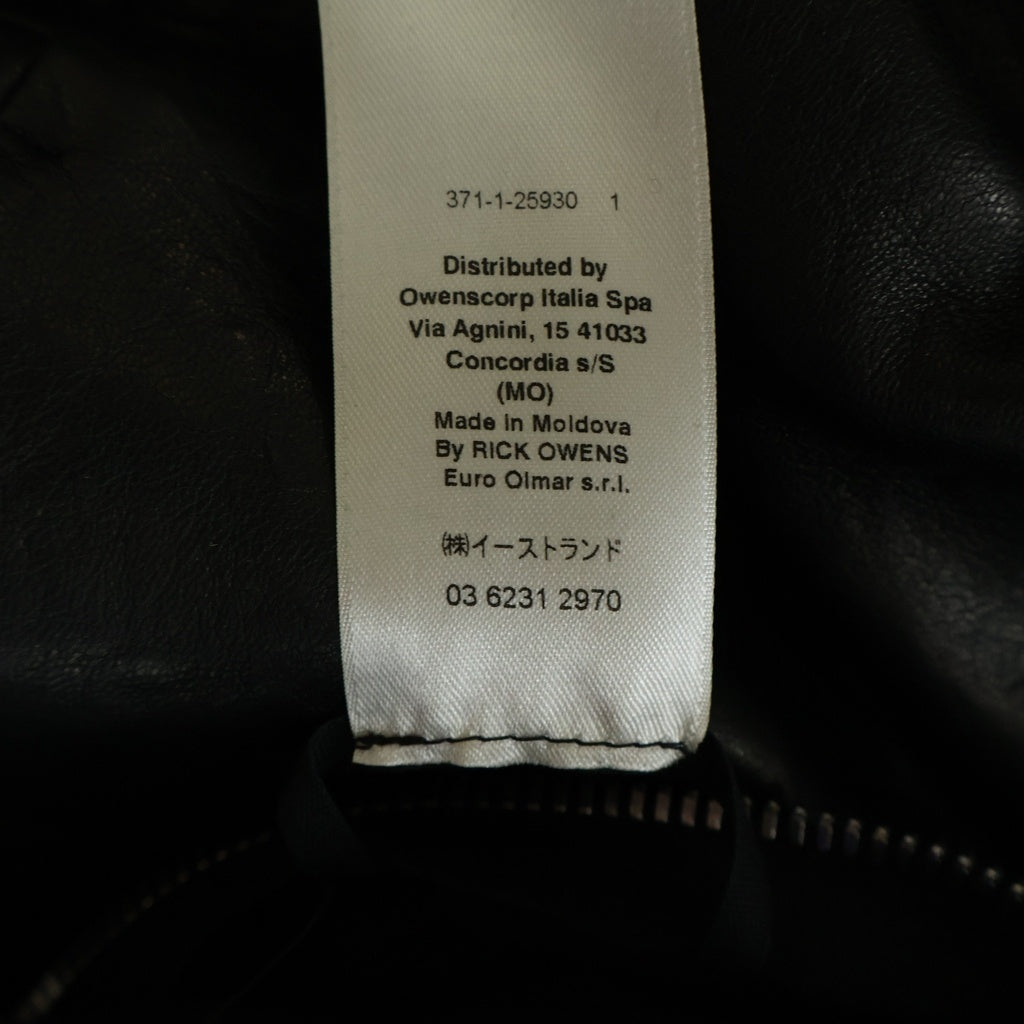 Rick Owens(リックオウエンス) 24AW JUMBO PETER FLIGHT ジャンボピーターフライトレザージャケット ブラック RU02D6795-LNV