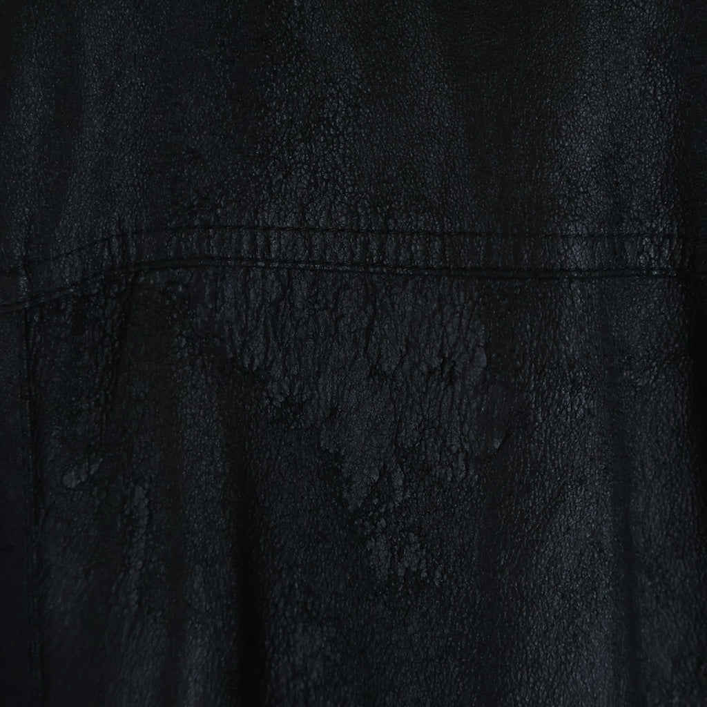 Rick Owens(リックオウエンス) 18SS BULLET バレット デストロイレザー フーディージャケット ブラック RU18S5766-LBG