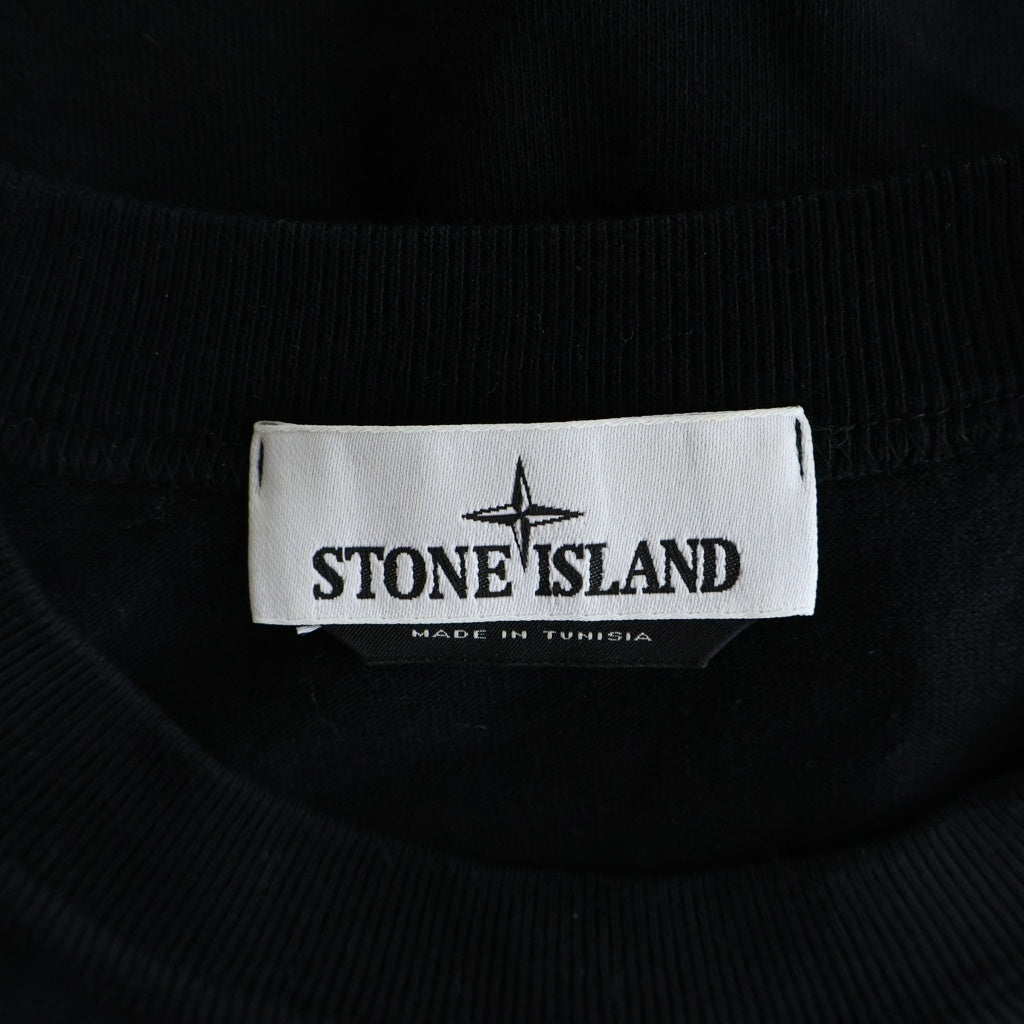 STONE ISLAND(ストーンアイランド) Rubber Logo S/S Tee ラバーロゴ コットン クルーネック 半袖Tシャツ カットソー ブラック 801522379