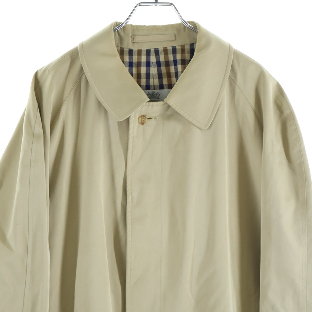 Acuascutum(アクアスキュータム) 70~80S VINTAGE ヴィンテージ 裏地チェック柄 4B トレンチコート ベージュ