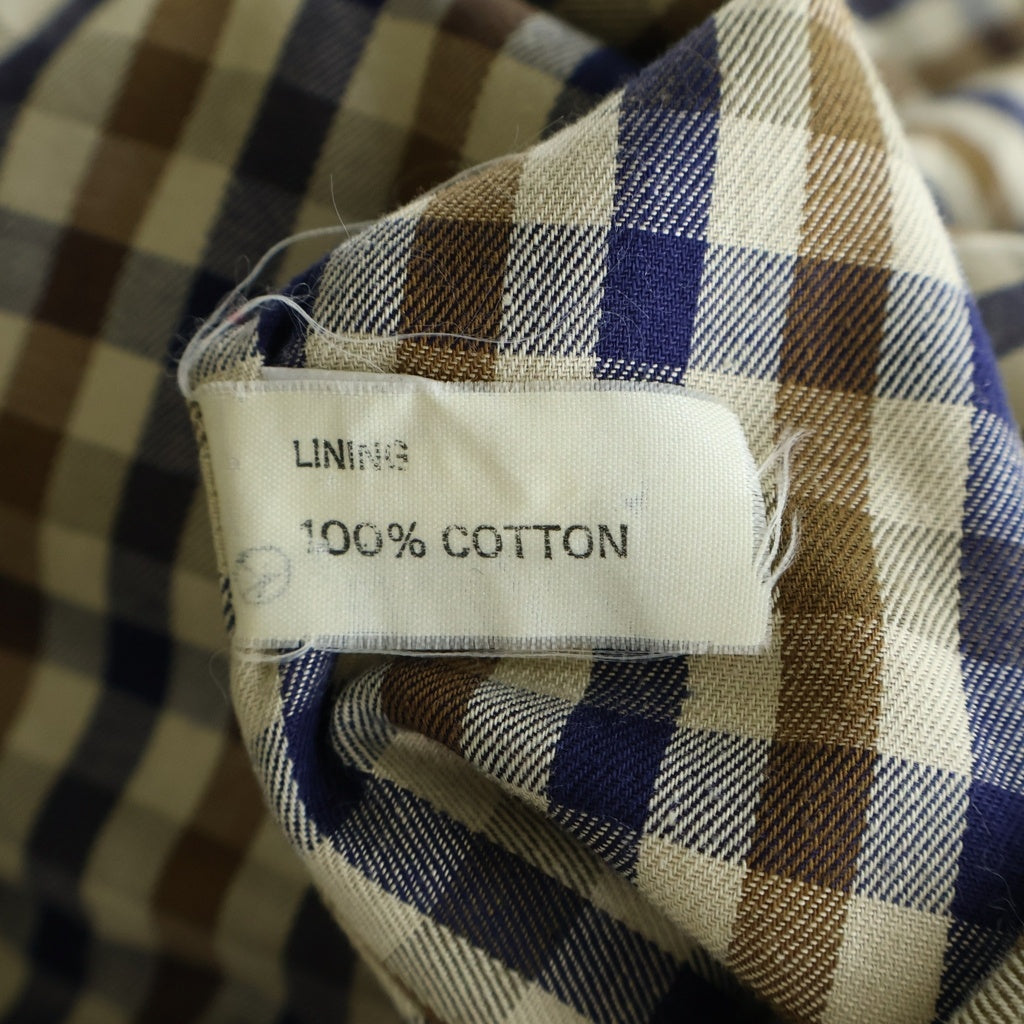 Acuascutum(アクアスキュータム) 70~80S VINTAGE ヴィンテージ 裏地チェック柄 4B トレンチコート ベージュ