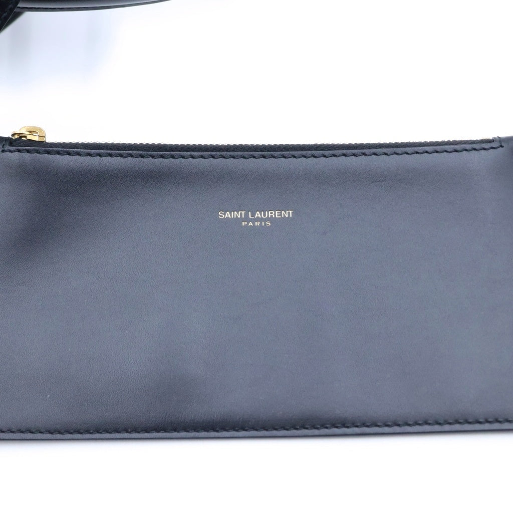 SAINT LAURENT PARIS(サンローランパリ) LE37 スモール 2WAYバッグ ハンドバッグ ショルダーバッグ ブラック レザー 742828 ゴールド金具 レディース