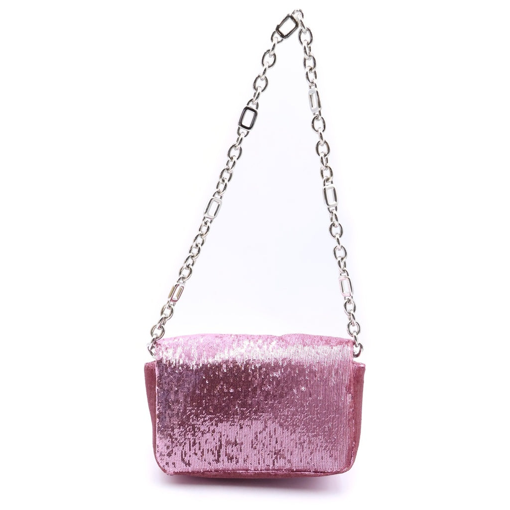 Roger Vivier(ロジェヴィヴィエ) スパンコール ミニターンロック チェーンショルダーバッグ ピンク レディース