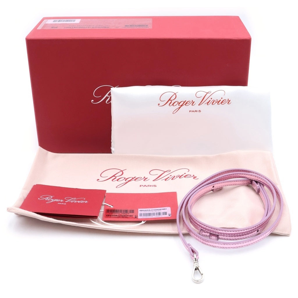 Roger Vivier(ロジェヴィヴィエ) スパンコール ミニターンロック チェーンショルダーバッグ ピンク レディース