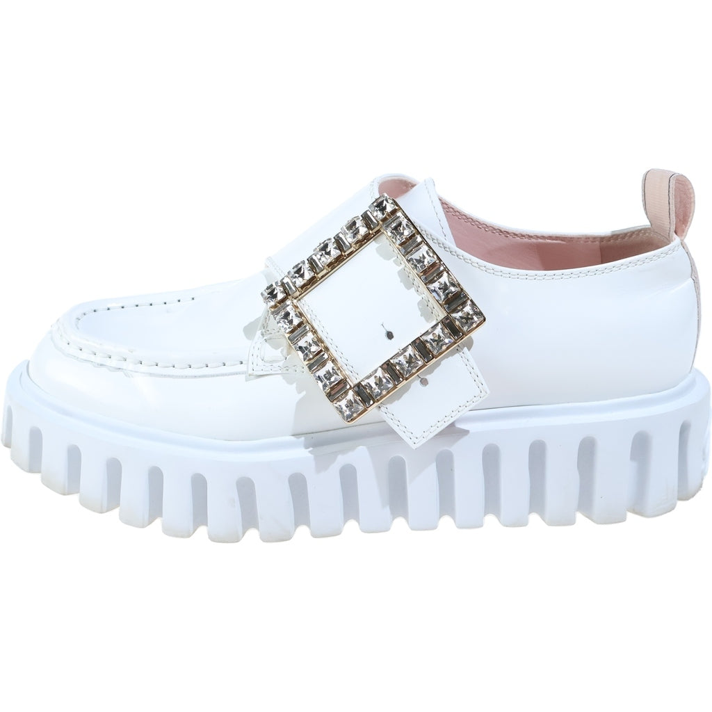 Roger Vivier(ロジェヴィヴィエ) ヴィヴ ゴーシック ビジュー パテントレザー ローファー レディース ホワイト