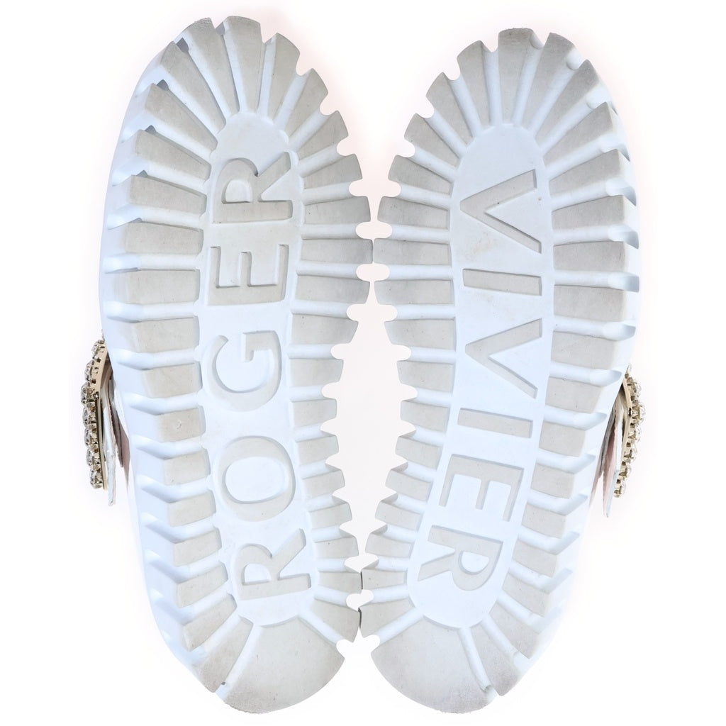 Roger Vivier(ロジェヴィヴィエ) ヴィヴ ゴーシック ビジュー パテントレザー ローファー レディース ホワイト