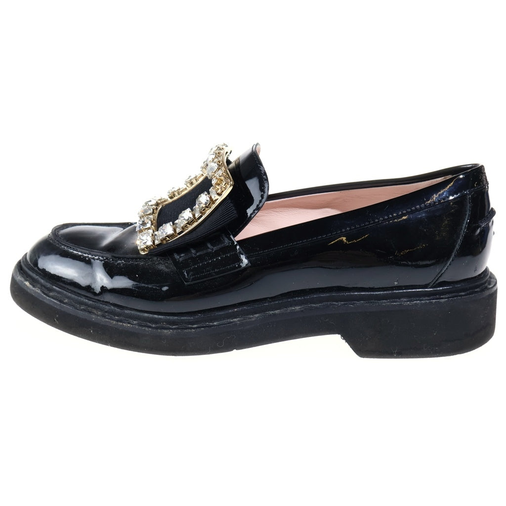 Roger Vivier(ロジェヴィヴィエ) ヴィヴ レンジャーズ ストラス パテントレザー ローファー レディース ブラック