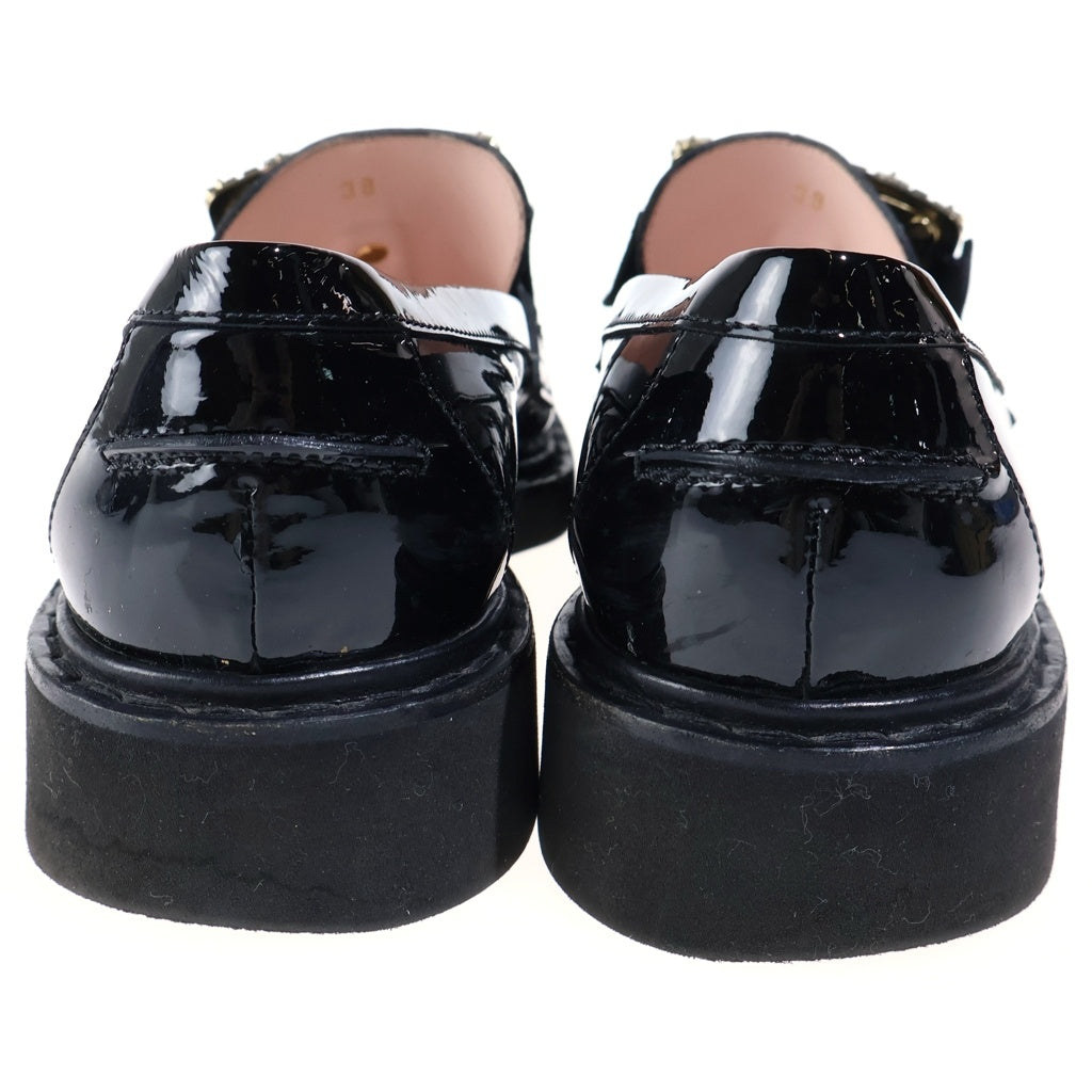 Roger Vivier(ロジェヴィヴィエ) ヴィヴ レンジャーズ ストラス パテントレザー ローファー レディース ブラック