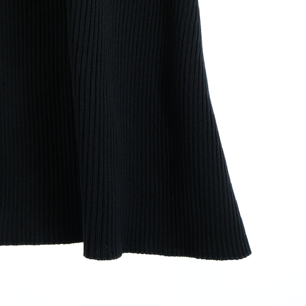 CFCL(シーエフシーエル) PORTRAIT DRESS ポートレートドレス 2 リブフレア ロングワンピース ブラック レディース CF005KH045