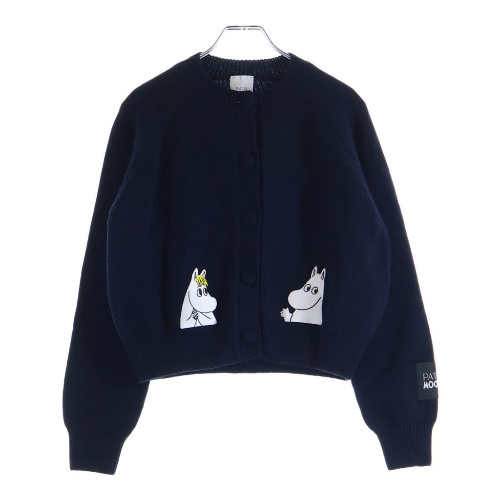 PATOU(パトゥー) ×Moomin ムーミン スノークのおじょうさん ウール混 ニット カーディガン ネイビー レディース 25M0-KN311-8064