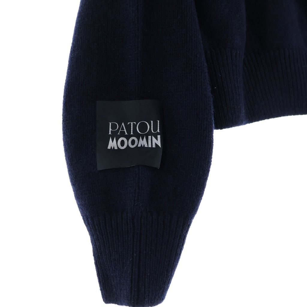 PATOU(パトゥー) ×Moomin ムーミン スノークのおじょうさん ウール混 ニット カーディガン ネイビー レディース 25M0-KN311-8064