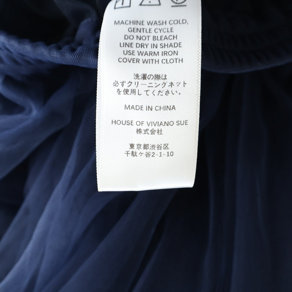 VIVIANO(ヴィヴィアーノ) 24SS アシンメトリー チュール スカート レディース ネイビー VS-SS24-TU02