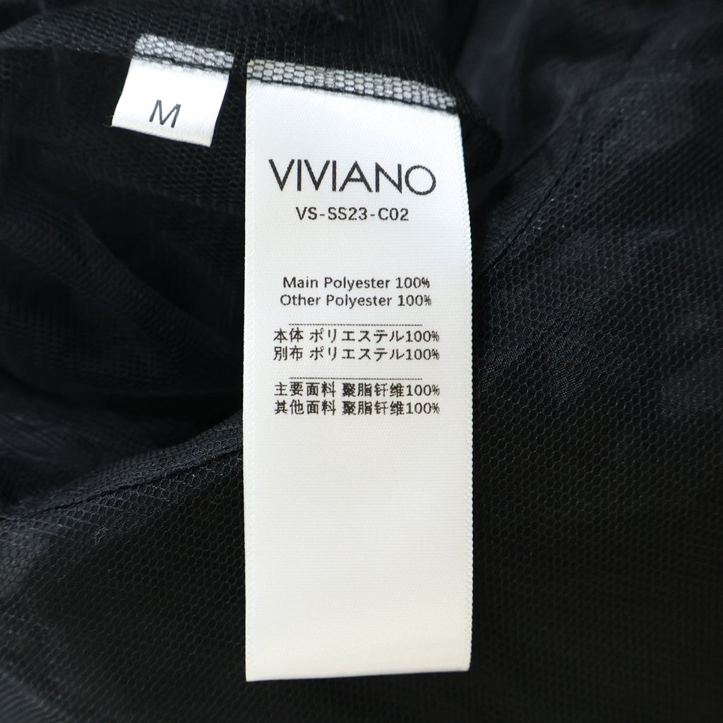 VIVIANO(ヴィヴィアーノ) 23SS フリル シースルー シャツワンピース ドレス ブラック VS-SS23-C02 レディース