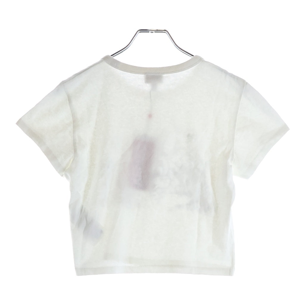 KENZO(ケンゾー) Cartoon Lucky Me Carto カートゥーン ラッキーミー バニー グラフィックプリント クロップド 半袖Tシャツ カットソー ホワイト レディース FF62TS0584SK
