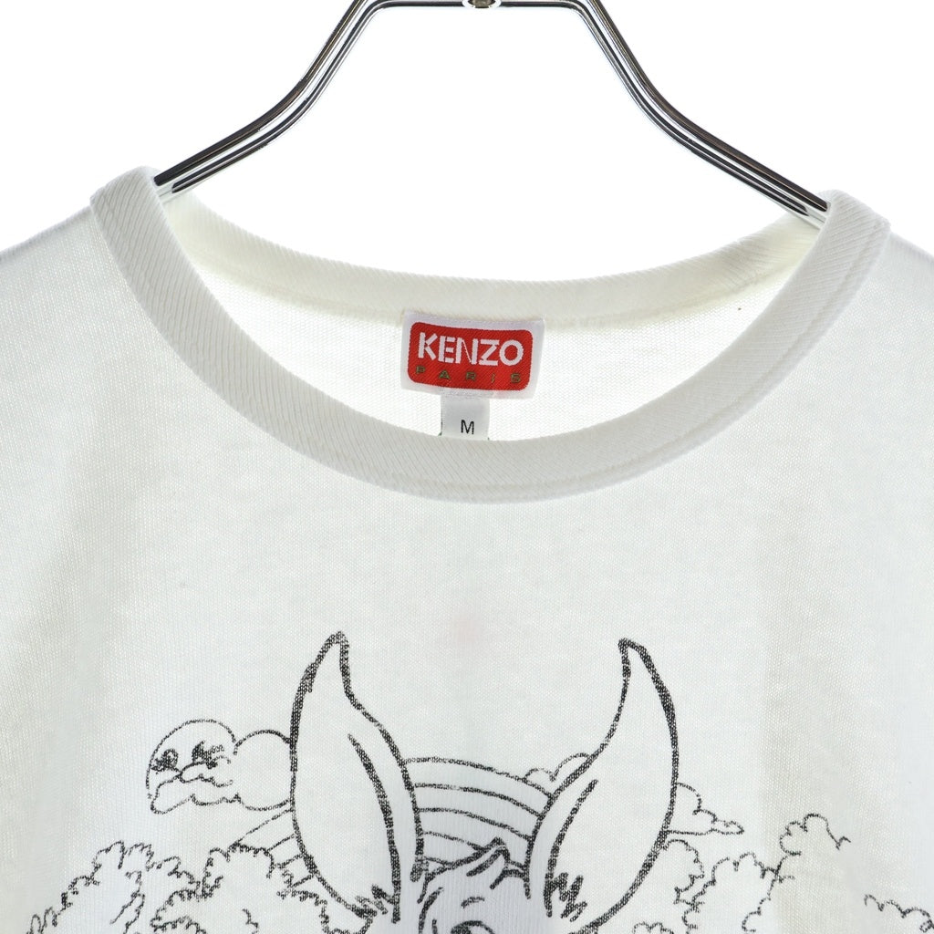 KENZO(ケンゾー) Cartoon Lucky Me Carto カートゥーン ラッキーミー バニー グラフィックプリント クロップド 半袖Tシャツ カットソー ホワイト レディース FF62TS0584SK