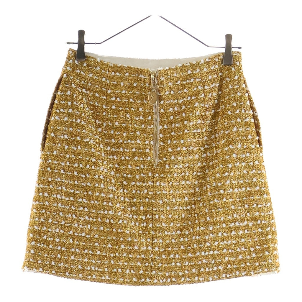LOUIS VUITTON(ルイヴィトン) 22AW ラメツイード ミニスカート レディース ゴールド RW222B RH3 FNJU86