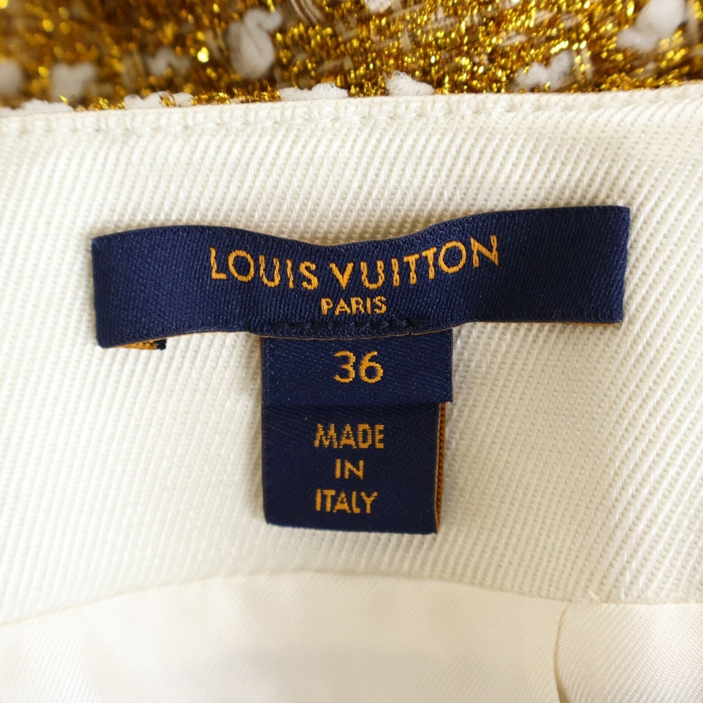 LOUIS VUITTON(ルイヴィトン) 22AW ラメツイード ミニスカート レディース ゴールド RW222B RH3 FNJU86
