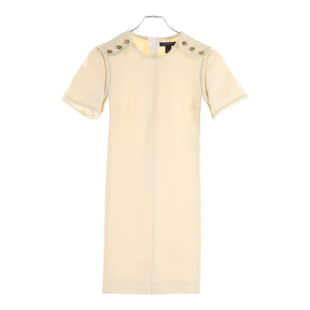 LOUIS VUITTON(ルイヴィトン) 23SS ショルダー金ボタン ワンピース ドレス レディース アイボリー RW231W NQA FODR10