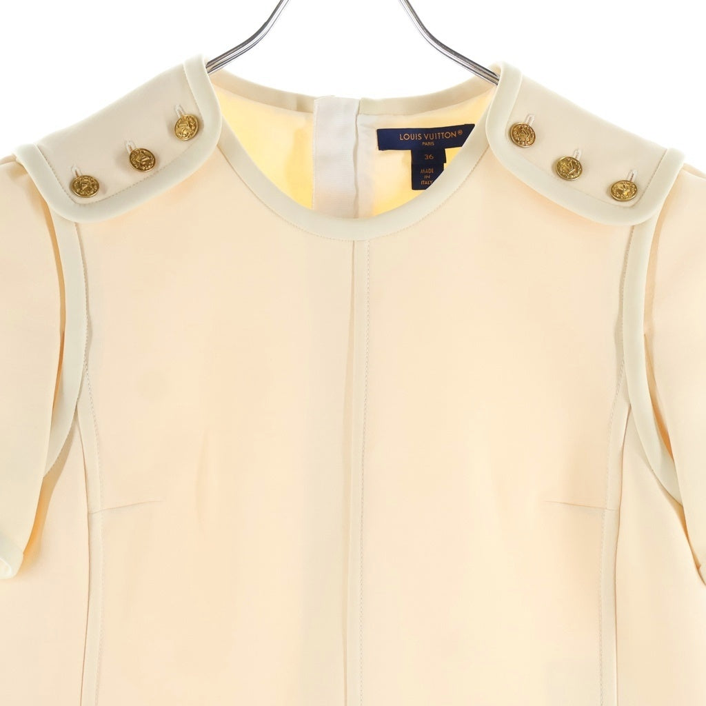 LOUIS VUITTON(ルイヴィトン) 23SS ショルダー金ボタン ワンピース ドレス レディース アイボリー RW231W NQA FODR10