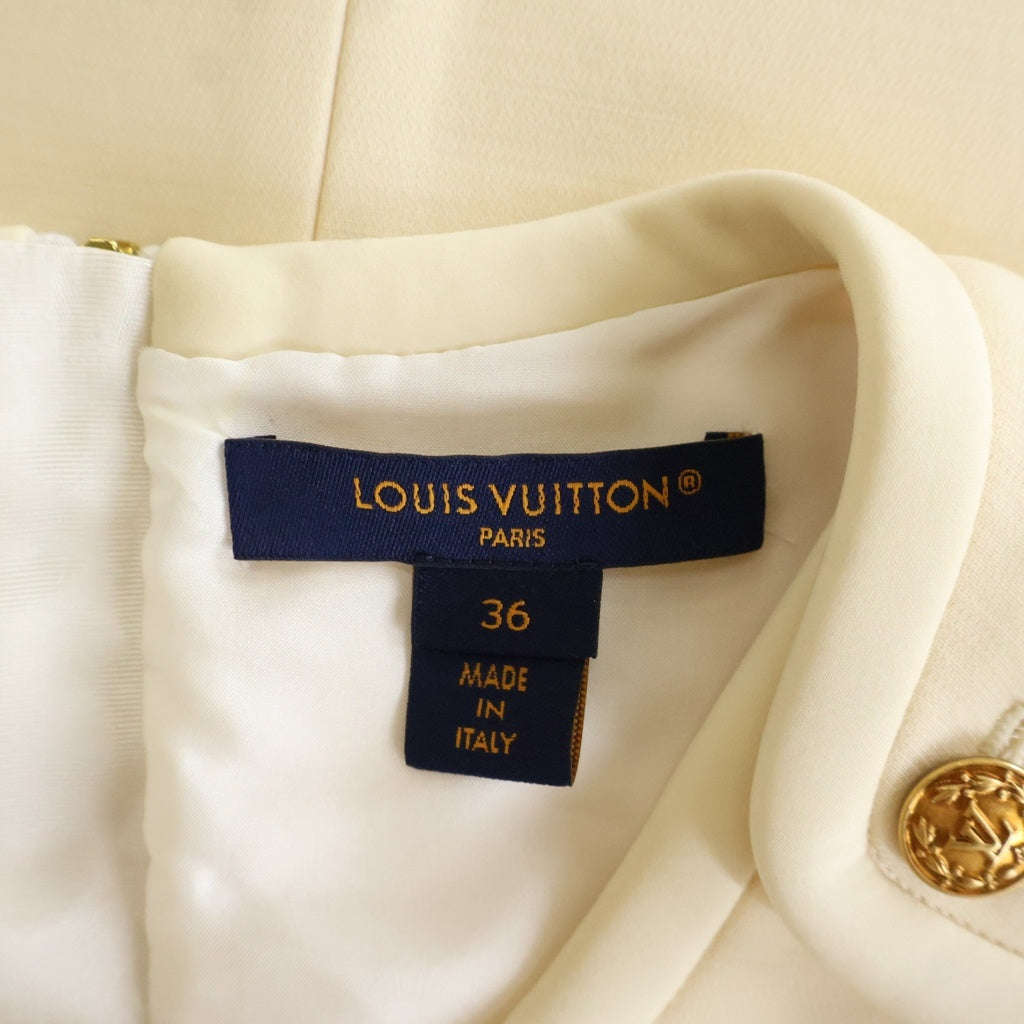 LOUIS VUITTON(ルイヴィトン) 23SS ショルダー金ボタン ワンピース ドレス レディース アイボリー RW231W NQA FODR10