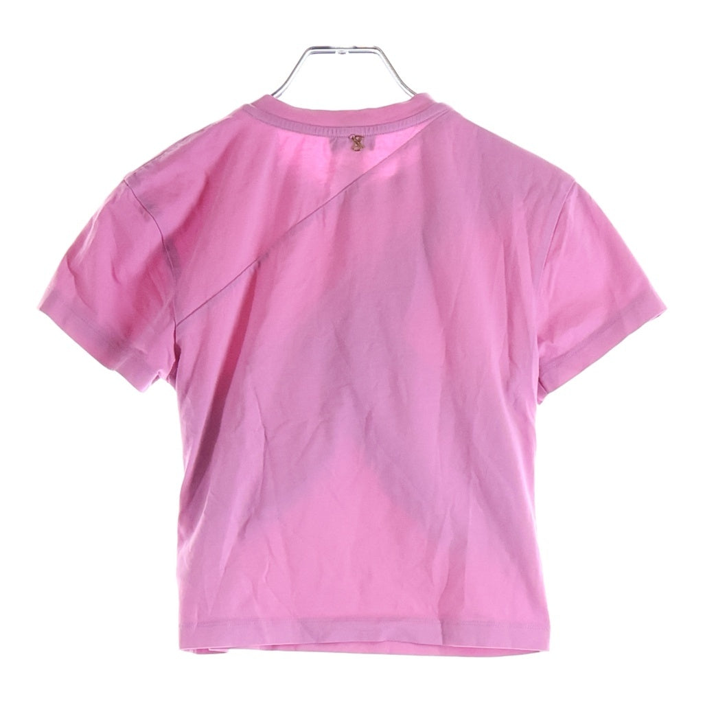 PATOU(パトゥー) クロスドレープデザイン 半袖Tシャツ レディース ピンク