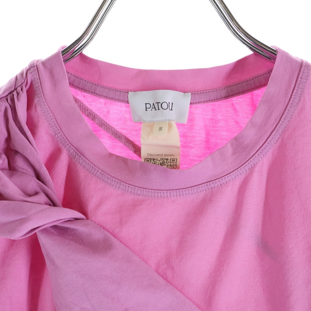 PATOU(パトゥー) クロスドレープデザイン 半袖Tシャツ レディース ピンク
