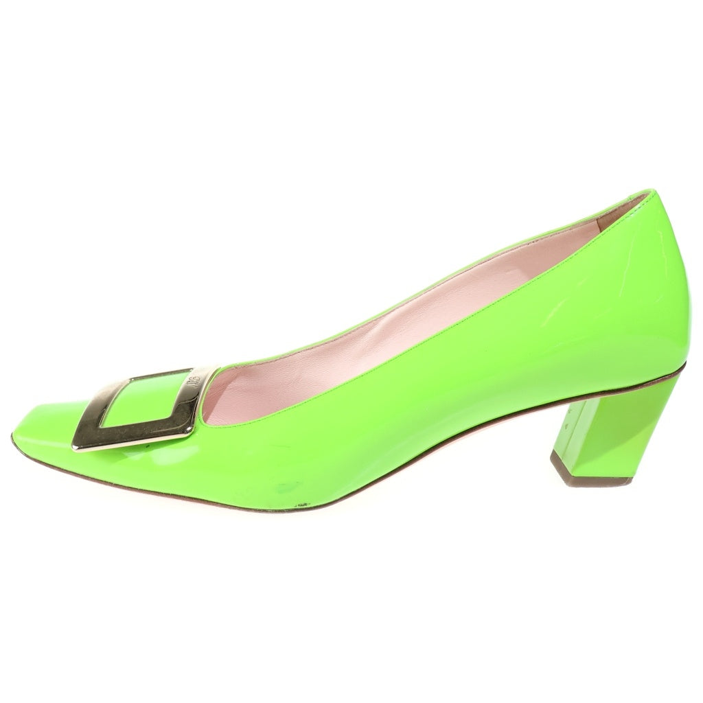Roger Vivier(ロジェヴィヴィエ) プレート パテント ヒールパンプス グリーン レディース