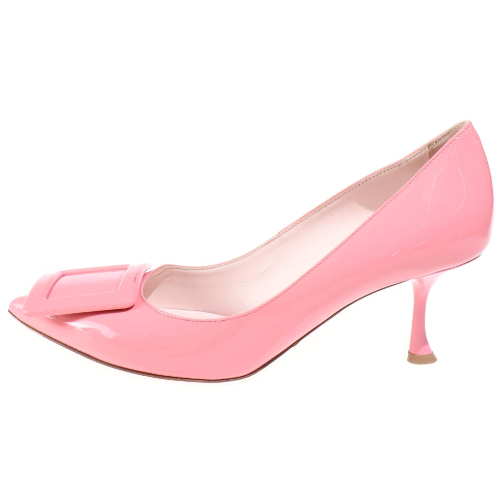 Roger Vivier(ロジェヴィヴィエ) プレート パテント ヒールパンプス ピンク レディース