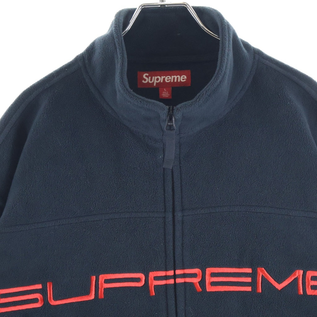 SUPREME(シュプリーム) 23AW Polartec Zip Jacket ポーラテック ジップ ジャケット ハイネック フロント刺繍 プルオーバーパーカー フリース ブラック
