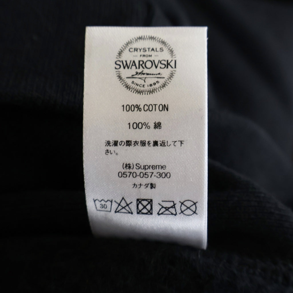SUPREME(シュプリーム) 19SS ×Swarovski Box Logo Hooded Sweeatshirt スワロフスキー ラインストーン ボックスロゴデザイン フーデッド プルオーバー スウェット パーカー ブラック