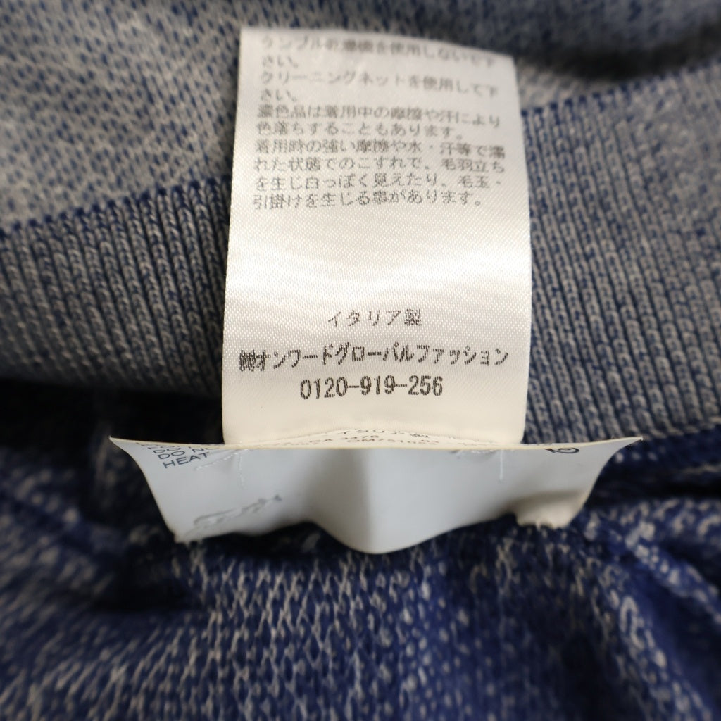 JIL SANDER(ジルサンダー) 前Vガセット 袖切りっぱなしデザイン クルーネック 半袖 ニットTシャツ グレー/ブルー OM751053MY24041851