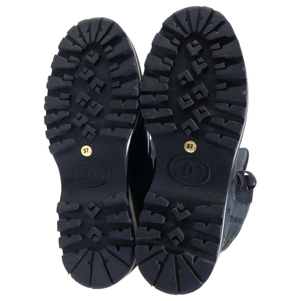 CHANEL(シャネル) スポーツライン スノーブーツ ウィンターブーツ ブラック レザー #37 レディース