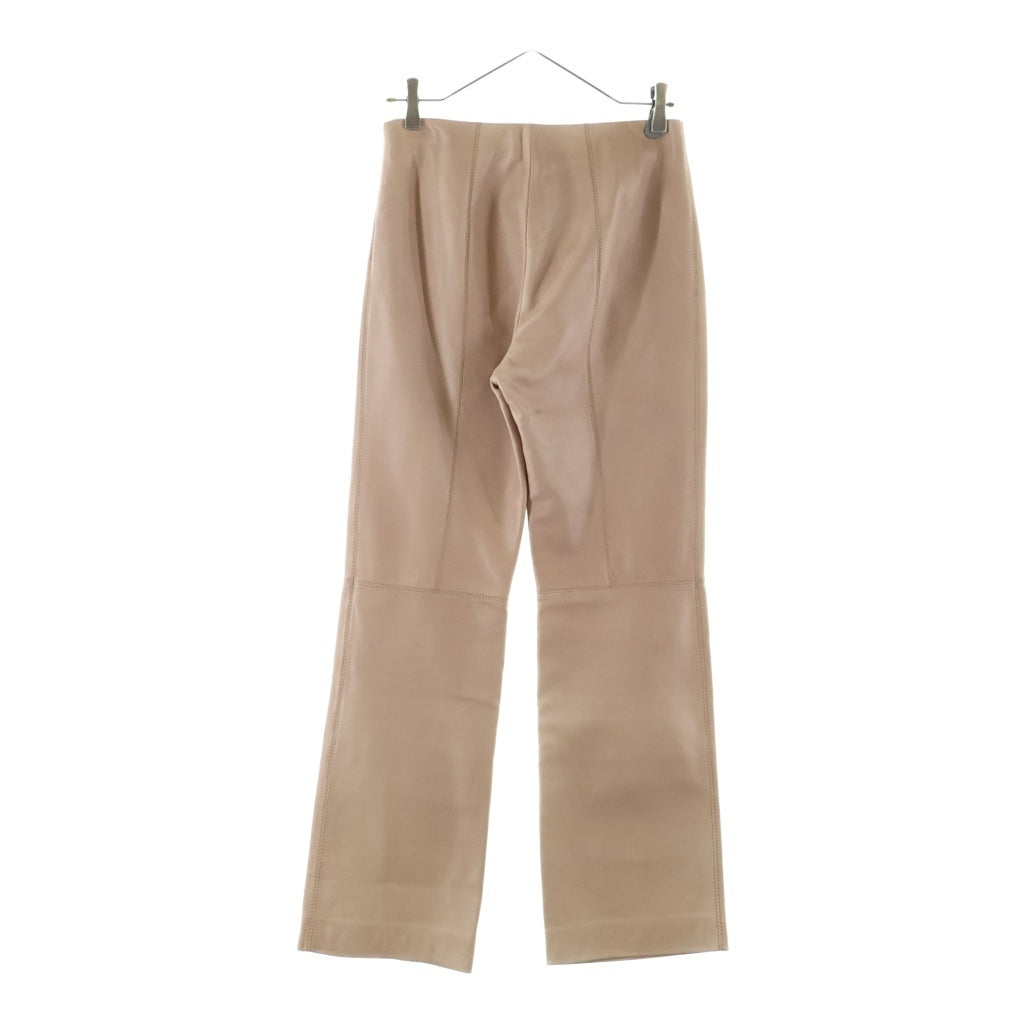 LOEWE(ロエベ) ヴィンテージ ラムレザーストレートパンツ ピンクベージュ #38 レディース