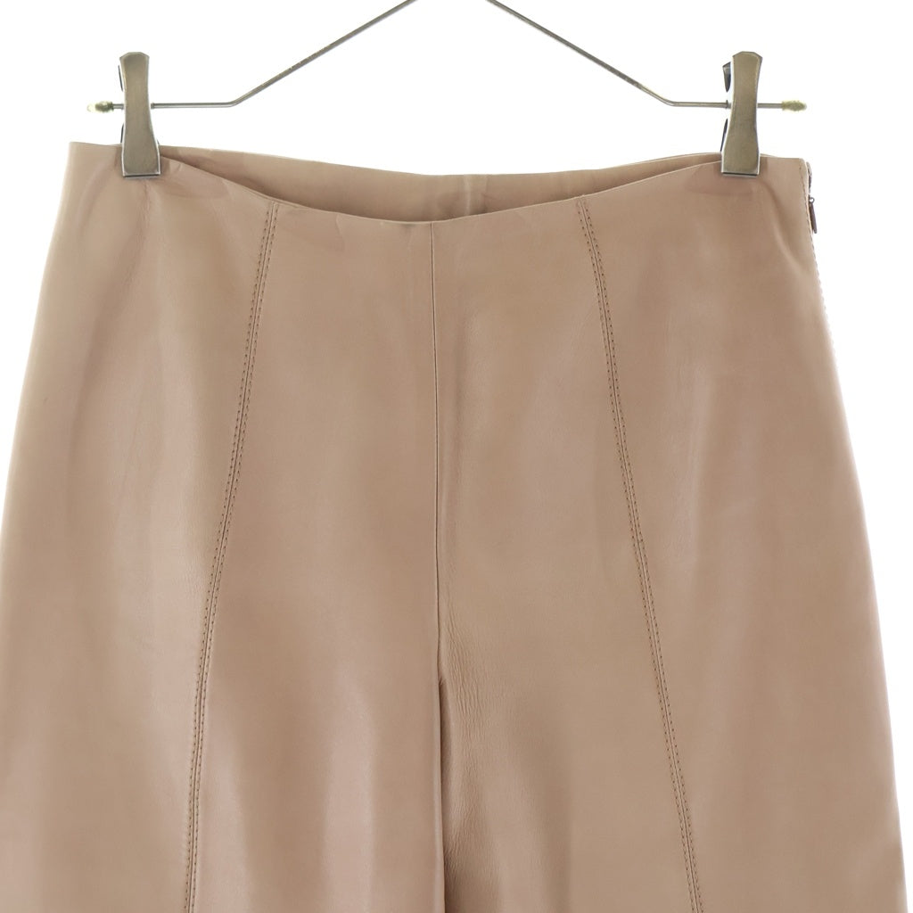 LOEWE(ロエベ) ヴィンテージ ラムレザーストレートパンツ ピンクベージュ #38 レディース