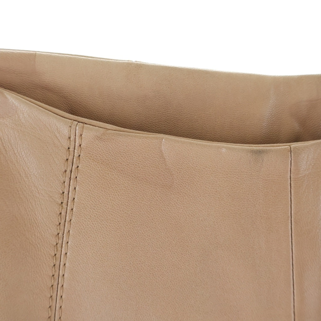 LOEWE(ロエベ) ヴィンテージ ラムレザーストレートパンツ ピンクベージュ #38 レディース