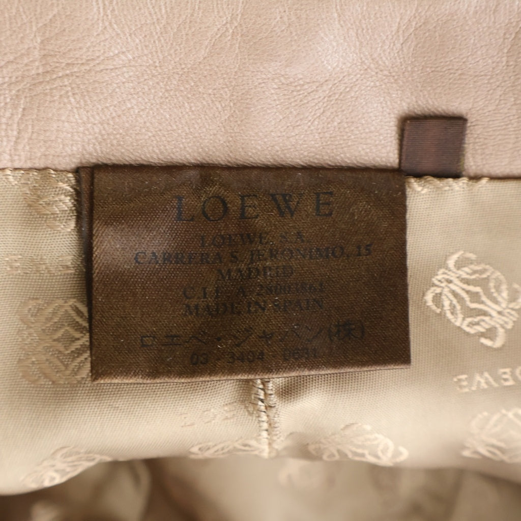 LOEWE(ロエベ) ヴィンテージ ラムレザーストレートパンツ ピンクベージュ #38 レディース