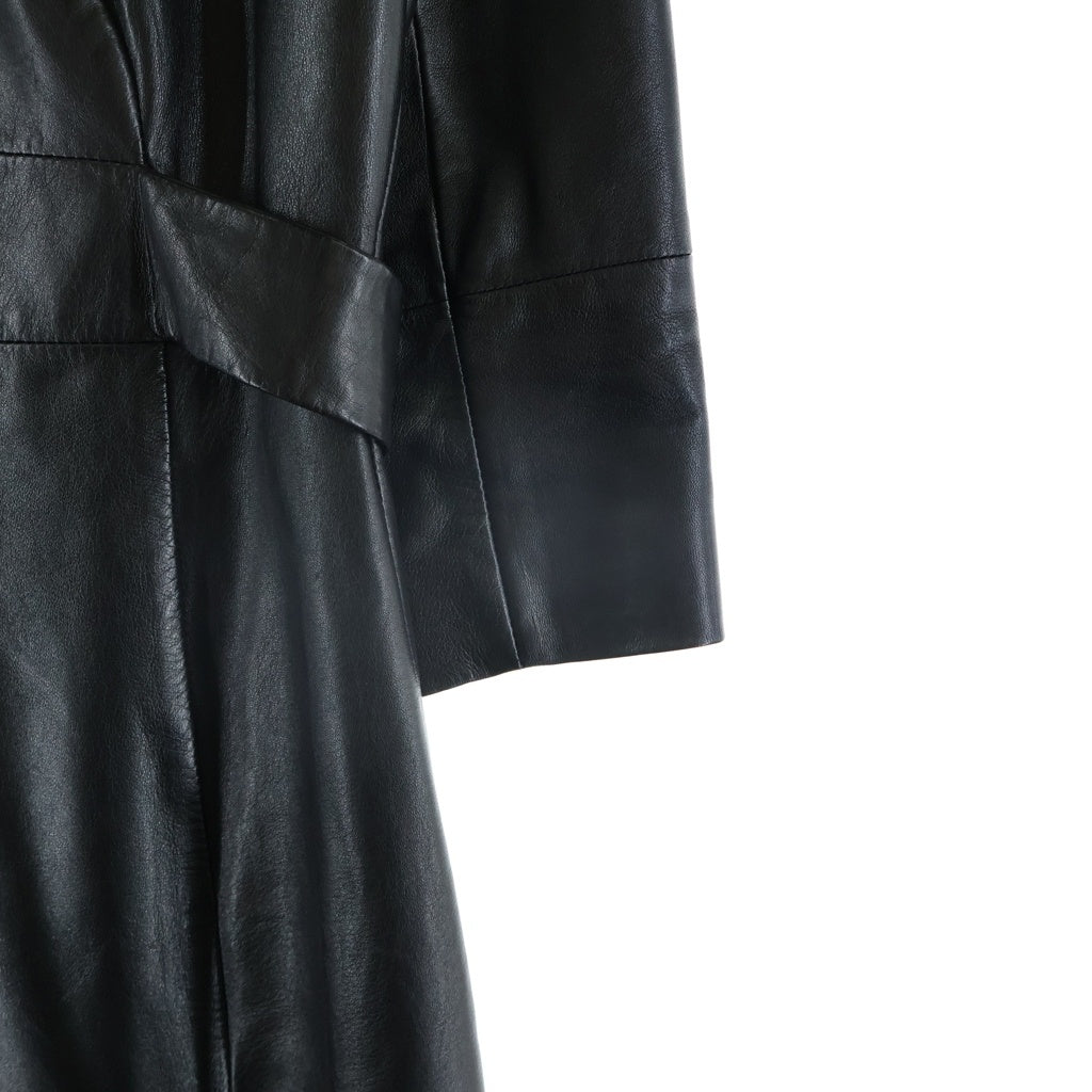 JIL SANDER(ジルサンダー) Leather Dress レザードレス 長袖ワンピース バックジップ ブラック 269984 654070 562501 レディース