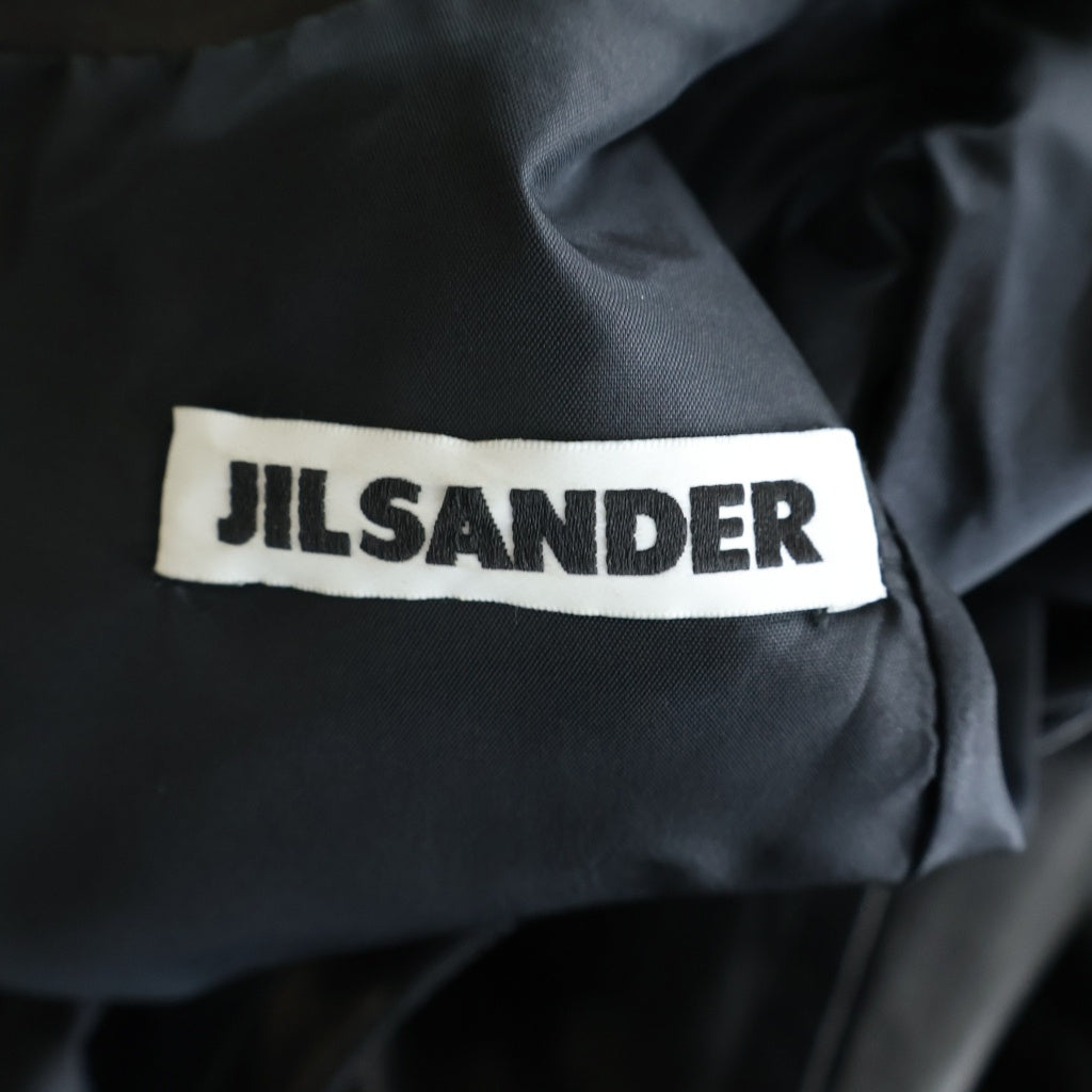 JIL SANDER(ジルサンダー) Leather Dress レザードレス 長袖ワンピース バックジップ ブラック 269984 654070 562501 レディース