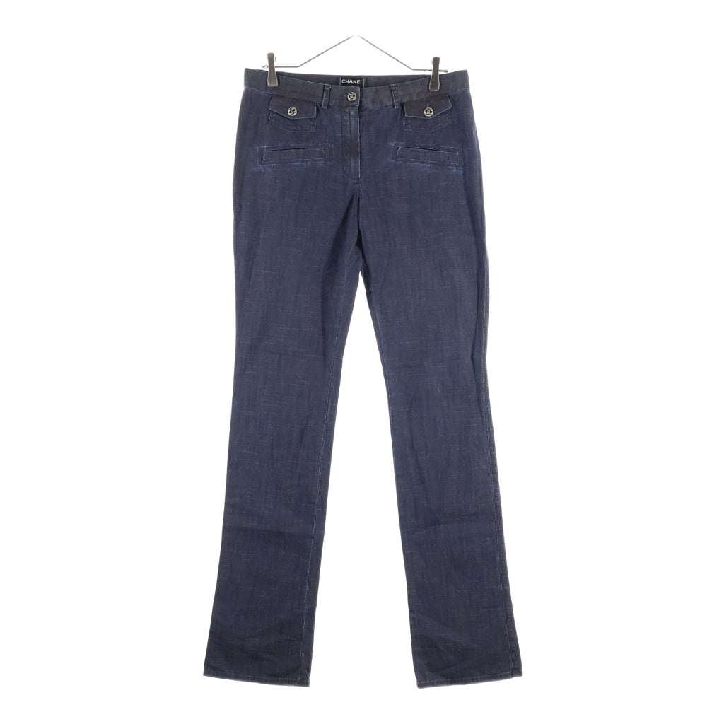 CHANEL(シャネル) 06SS VINTAGE かすれ加工 ロングパンツ スラックス チャコール P28180V18344 レディース