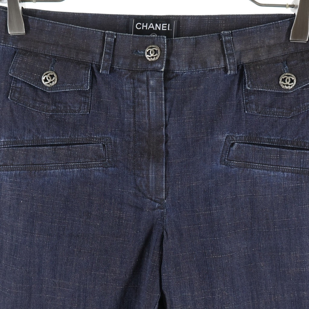 CHANEL(シャネル) 06SS VINTAGE かすれ加工 ロングパンツ スラックス チャコール P28180V18344 レディース