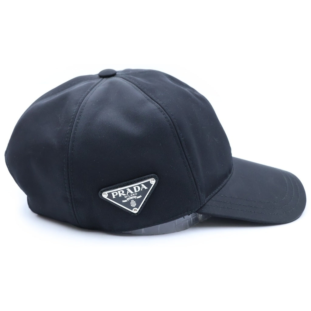 PRADA(プラダ) トライアングルロゴキャップ ブラック ナイロン 1HC274 レディース