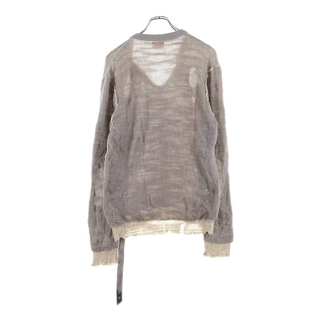 DIESEL(ディーゼル) 26SS K-DAIANERIS Vneck Knit Sweater Kダイネリス ダメージ加工Vネックニットセーター ベージュ A23159