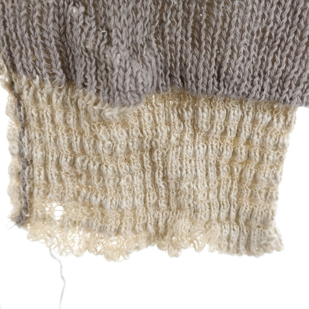 DIESEL(ディーゼル) 26SS K-DAIANERIS Vneck Knit Sweater Kダイネリス ダメージ加工Vネックニットセーター ベージュ A23159