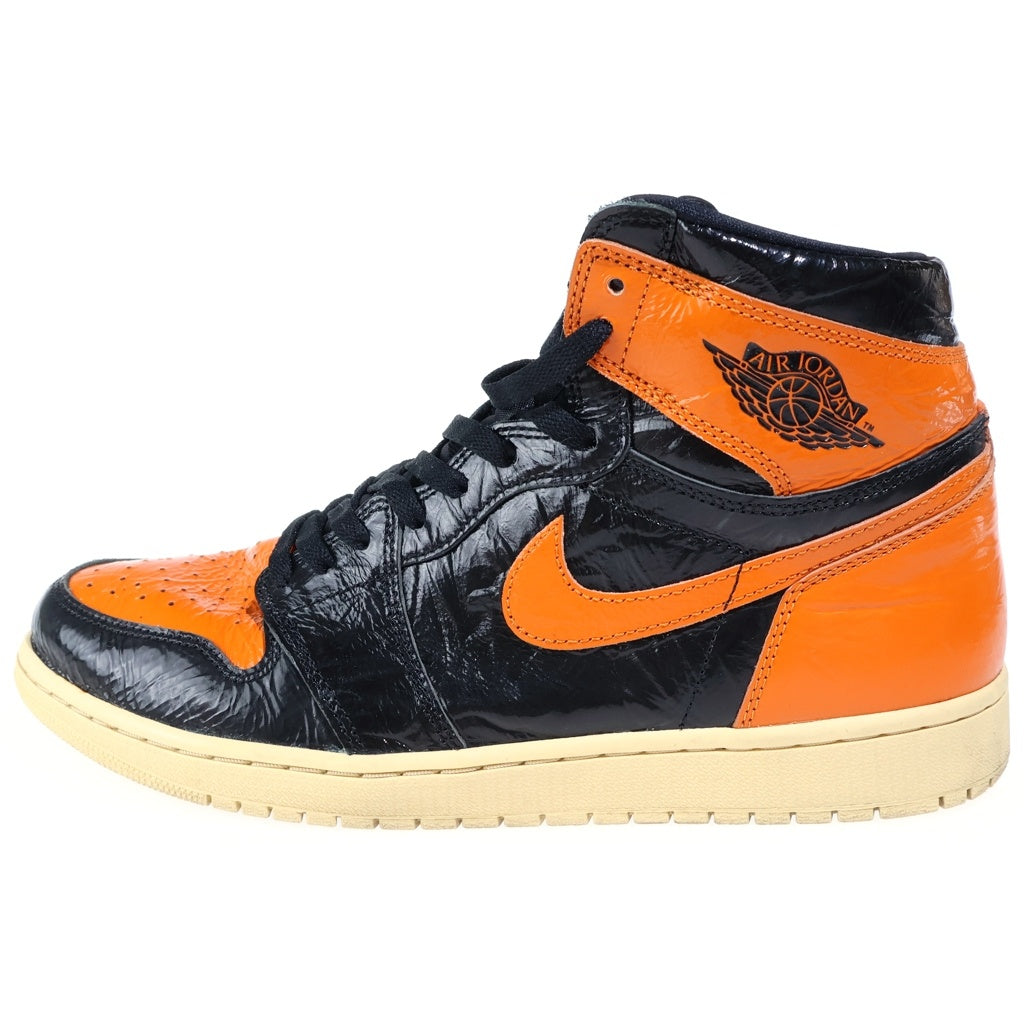 NIKE(ナイキ) AIR JORDAN1 HIGH SHATTERED BACKBOARD 3.0 エアジョーダン1 シャッタード バックボード3.0 ハイカットスニーカー ブラック/オレンジ US12/30cm 555088-028