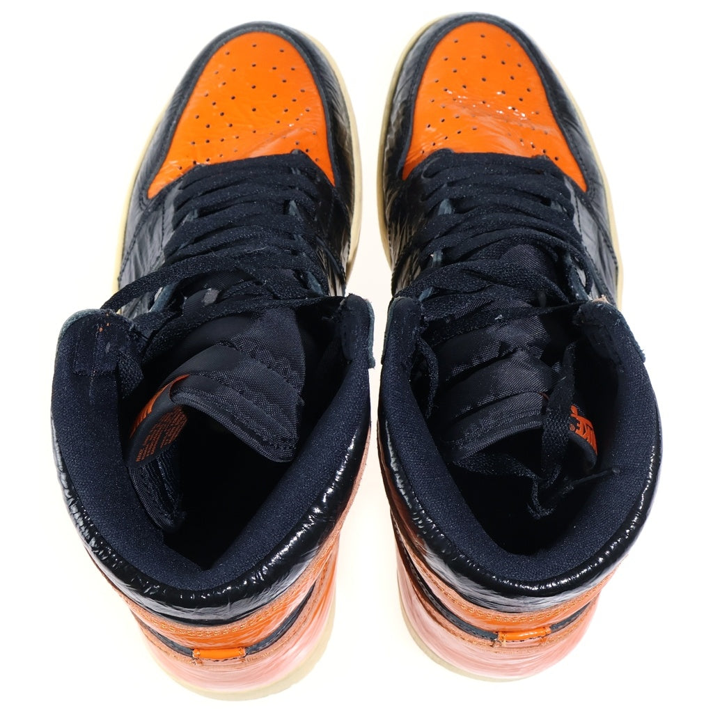 NIKE(ナイキ) AIR JORDAN1 HIGH SHATTERED BACKBOARD 3.0 エアジョーダン1 シャッタード バックボード3.0 ハイカットスニーカー ブラック/オレンジ US12/30cm 555088-028
