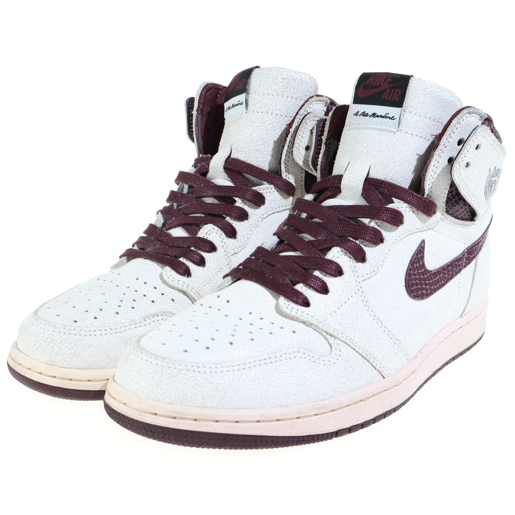 NIKE(ナイキ) ×A Ma Maniere AIR JORDAN1 RETRO HIGH OG SAIL AND BURGUNDY アママニエール エアジョーダン1 レトロ セイル アンド バーガンディ DO7097-100