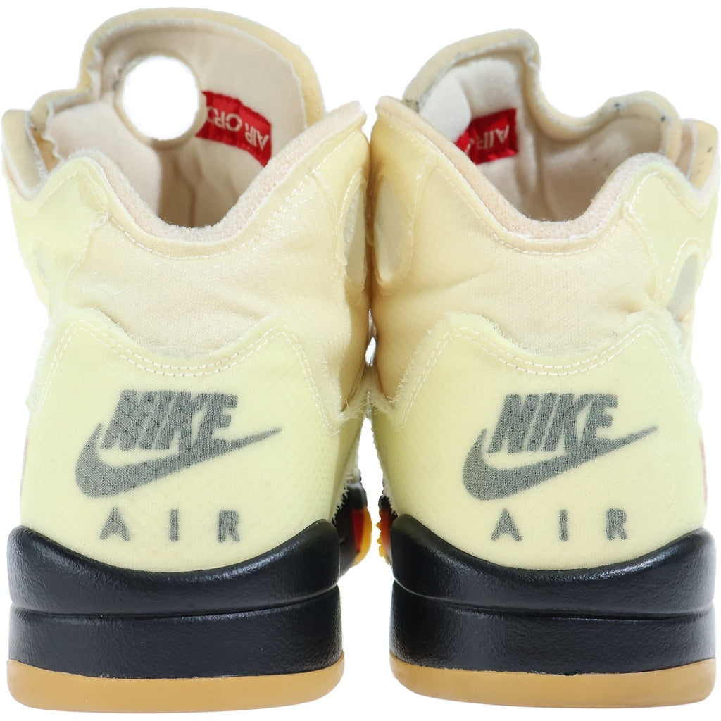 NIKE(ナイキ) ×Off-White AIR JORDAN5 SAIL オフホワイト エアジョーダン5 セイル ハイカットスニーカー クリア US11.5/29.5cm DH8565-100