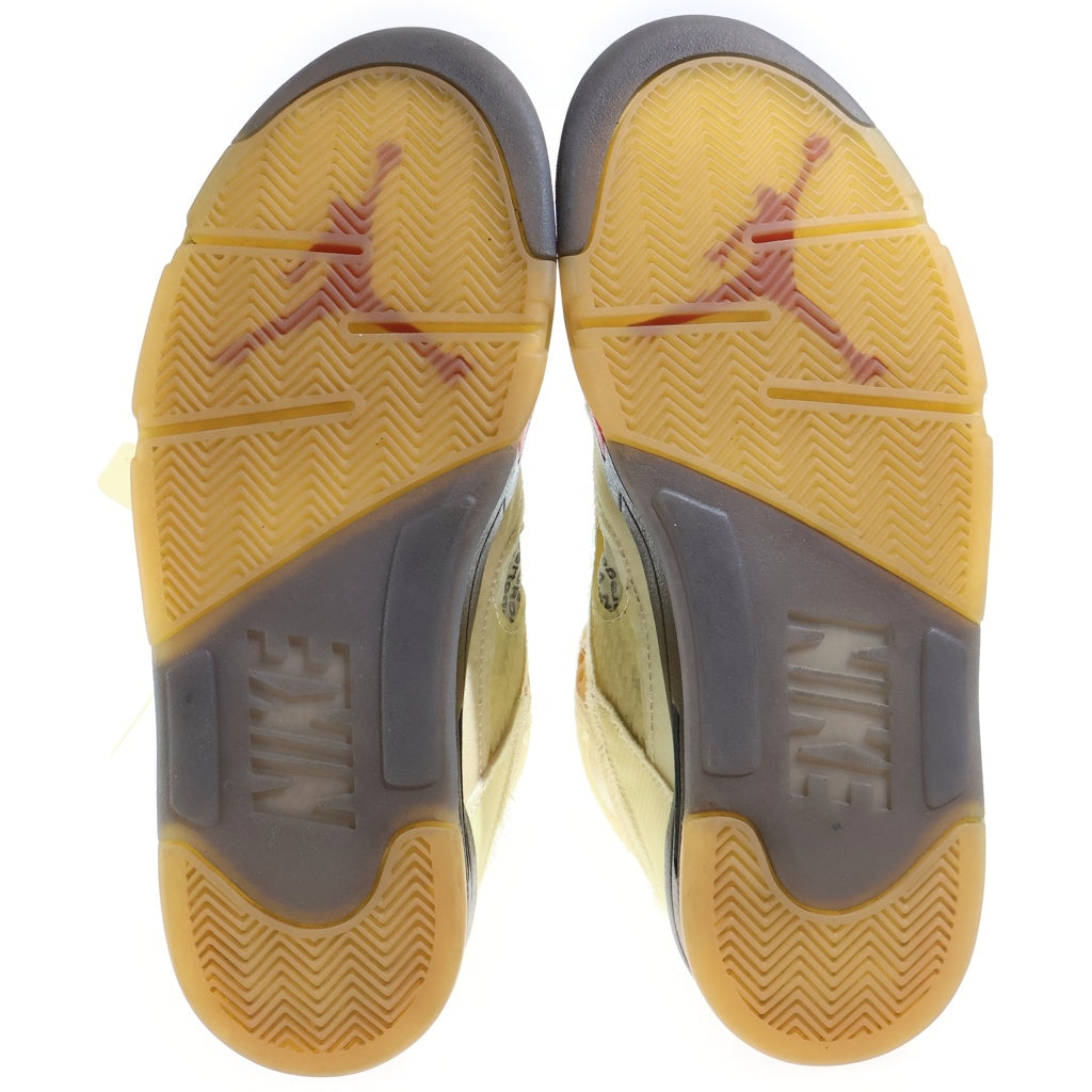 NIKE(ナイキ) ×Off-White AIR JORDAN5 SAIL オフホワイト エアジョーダン5 セイル ハイカットスニーカー クリア US11.5/29.5cm DH8565-100